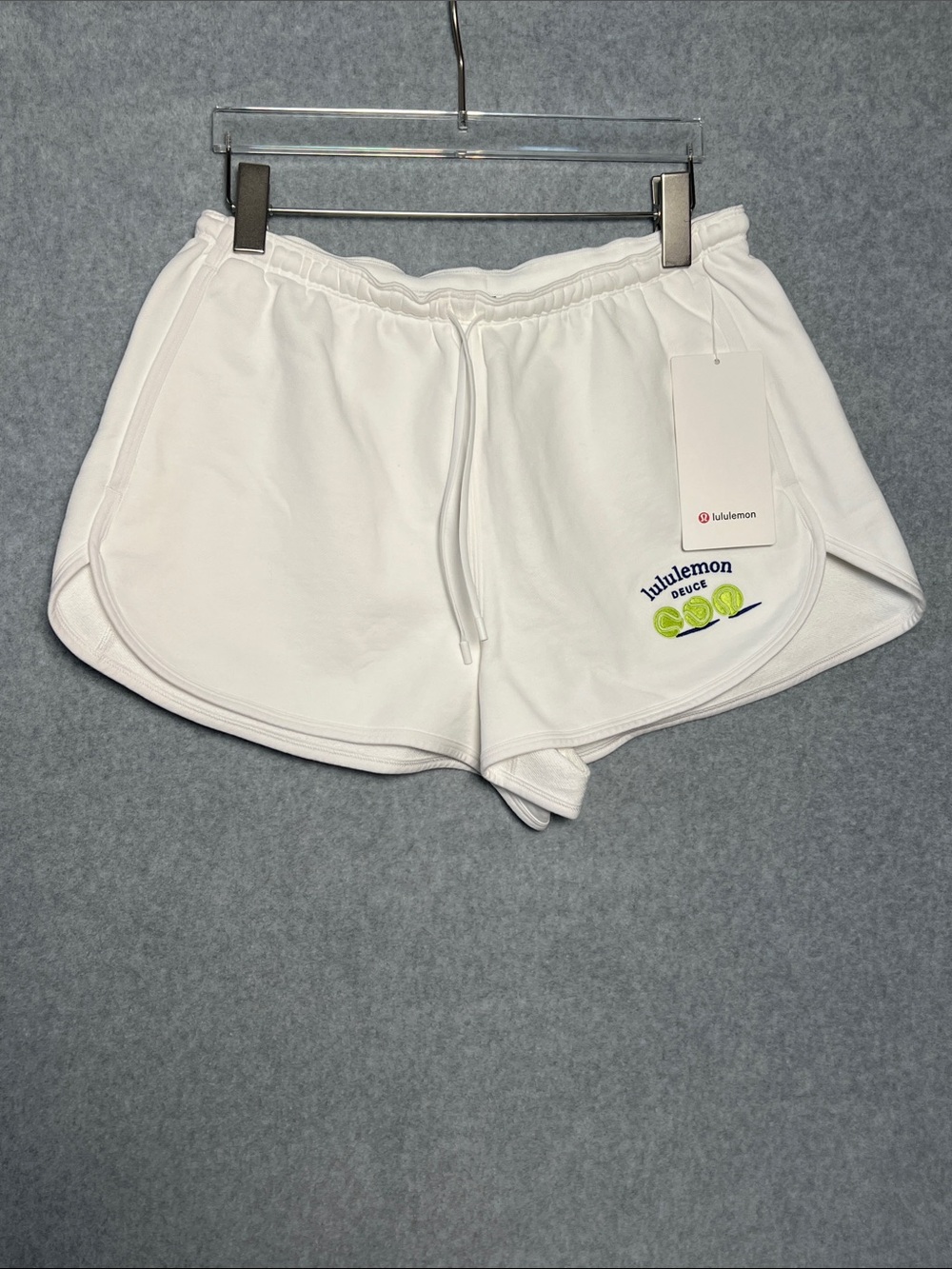 NWT Lululemon Cotton Terry HR Short 2” Graphic White Tennis Court Lounge Short L